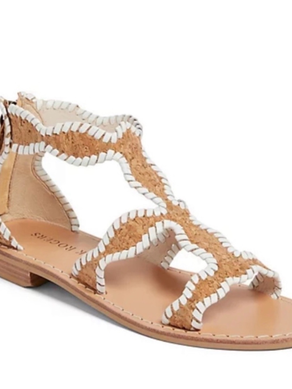 Jack Rogers Woven Tan and White Gladiator Sandals - Women